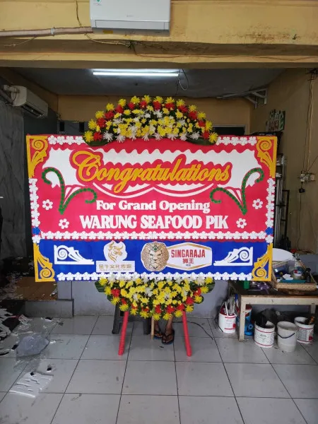 Papan Bunga Ucapan Selamat Tapos